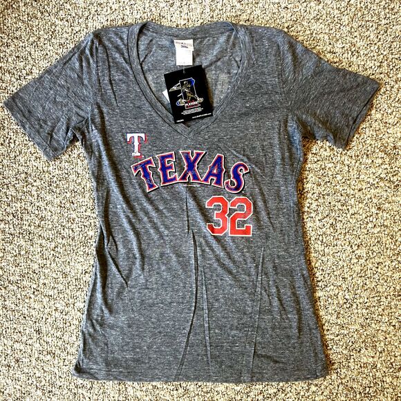 NWT MLB Texas Rangers Classic T-Shirt Womens Size L Logo Baseball Hamilton 32 - Picture 1 of 8